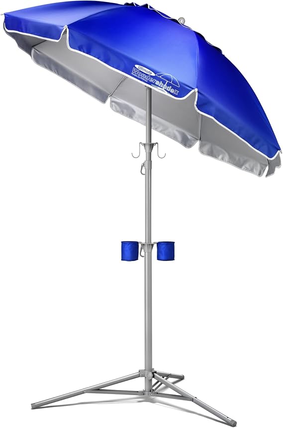 Wondershade Ultimate Portable Sun Shade Umbrella Lightweight Adjustable Outdoor Patio & Beach Umbrella with Tripod Base (Blue)