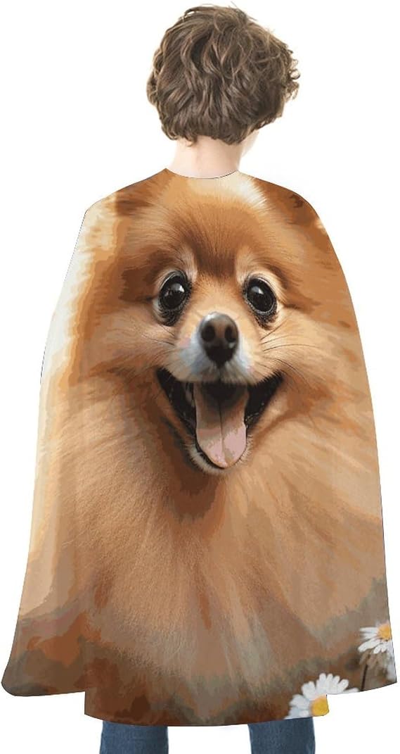Renaissance Cape Halloween Costume for Men Women Pomeranian Dog Vintage Capelet for Cosplay Parties