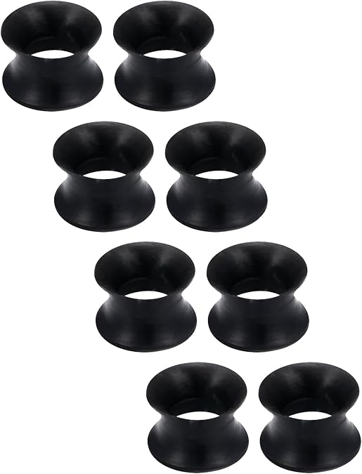 10G-50mm Silicone Gauges for Ear Double Flare Gauges Tunnels Plugs Earrings Flexible Ultra Thin Ear Tunnels Stretching Set Gauges Earlets Plugs Black Gauges