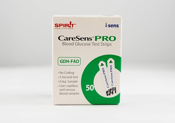 Blood Glucose Test Strips for CareSens Dual Ketone & Blood Glucose Testing Monitor | 50 Test Strips | No Coding Required | Fast & Accurate Testing