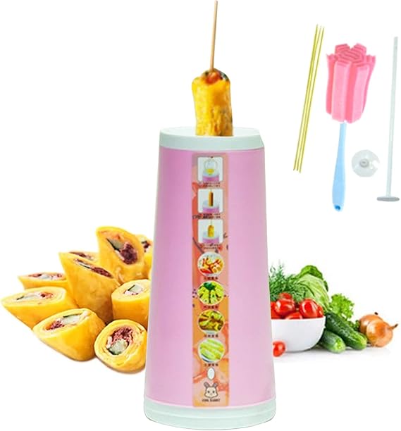 Electronic Mini Egg Master Machine Egg Roll Maker Rapid Egg Cooker Breakfast Eggs Sausage Boiler Omelet Sausage Maker Machine Multi-Function Breakfast Egg Roll Machine Home DIY Egg Cooker,Pink