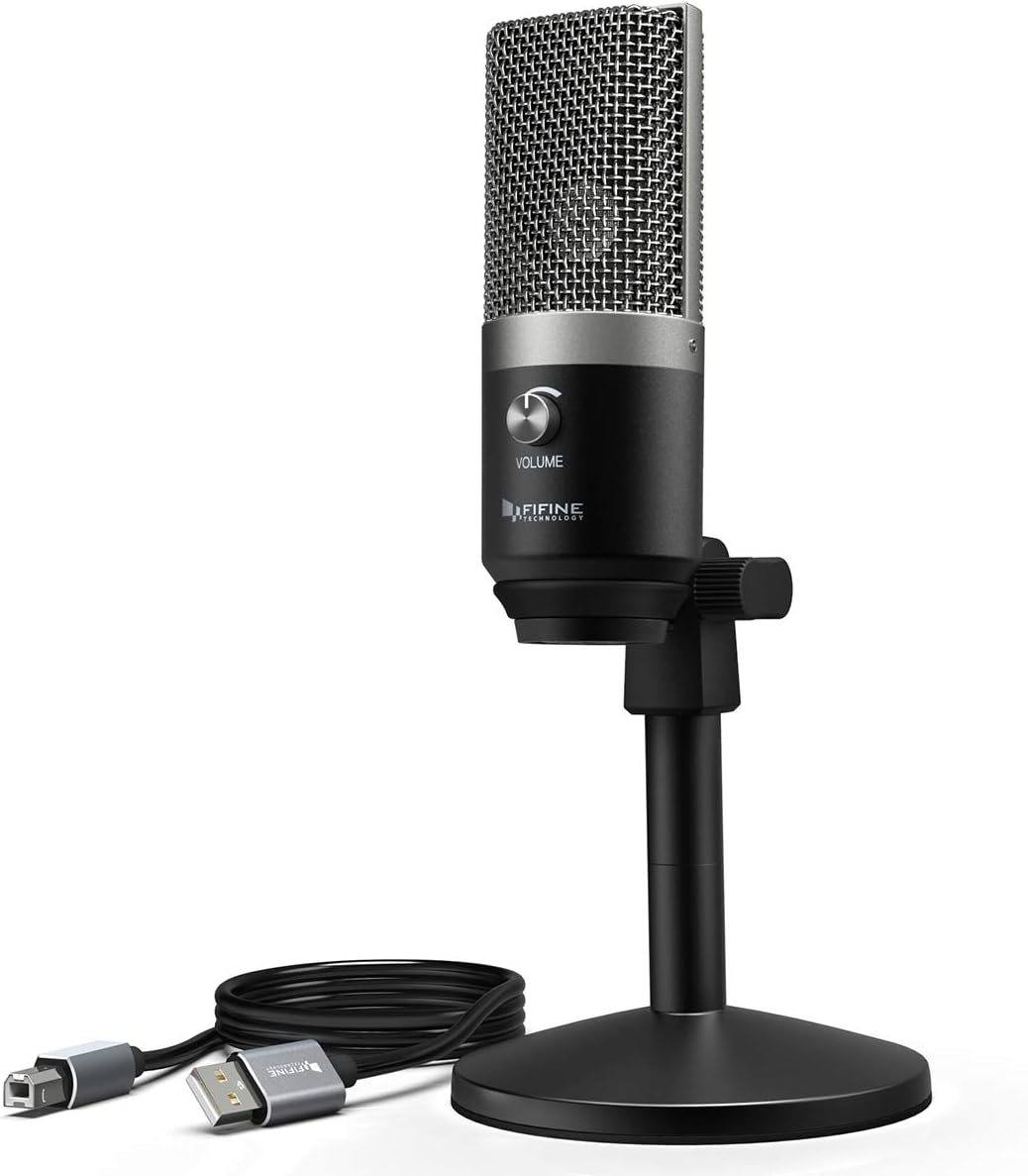 FIFINE USB Microphone, PC Microphone for Mac and Windows Computers,Optimized for Recording,Streaming Twitch,Voice Overs,Podcasting for Youtube,Skype Chats.-K670