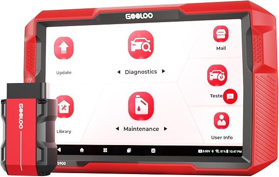 GOOLOO DS900 OBD2 Scanner Diagnostic Tool, Full System Bidirectional Scan Tool, 8" Bluetooth Car Scanner with Active Test, Check Engine Code Reader Diagnostic Scanner for All Vehicles, FCA 11 OS