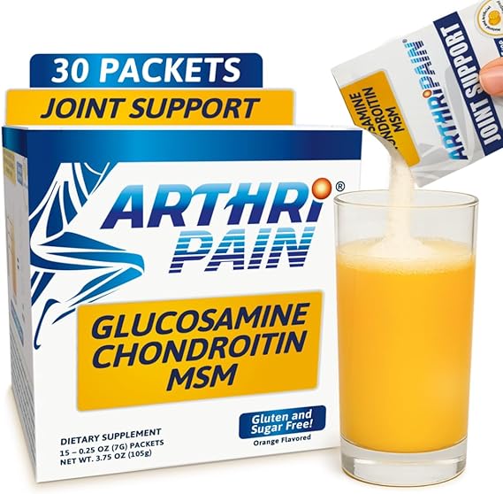 Arthripain Joint Support Supplement Glucosamine Chondroitin MSM 30ct | Cartilage Support, Joint Comfort & Mobility, Ligament Relief, Knee Swelling Support, Sugar-Free Formula, Made in USA