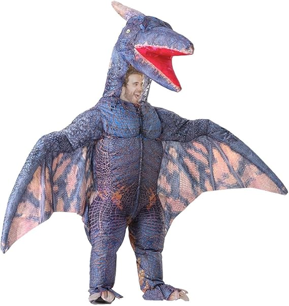 MXoSUM Dinosaur Inflatable Costume Adult Dino Pterodactyl Costume Suit Blow up dinosaur Costume for Halloween Cosplay Party