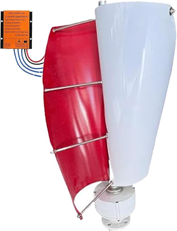 Tsampa Wind Turbine, 14000W 42.65fts Vertical Axis Wind Turbine Generator Home Windmill Kit Hybrid Wind System with Controller for Home, Business, Industrial Energy SupplyRed,48V