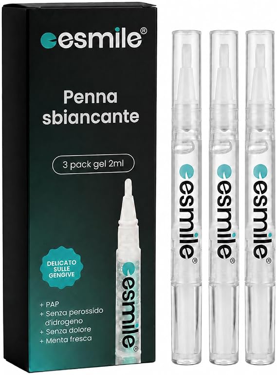 esmile Teeth Whitening Gel Refills, 2ml Pens for LED Lamp Kit, Clear, Professional Formula