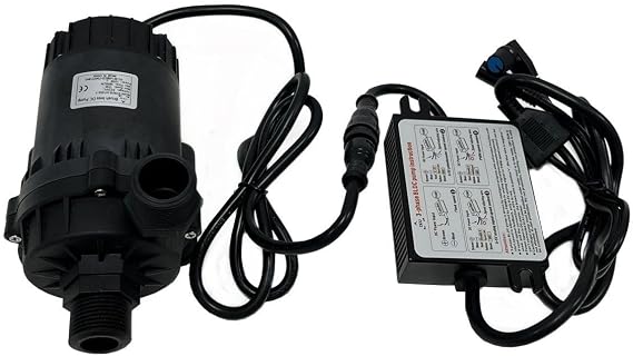 SHYSKY Heavy Duty Low Noise 24V 120W Micro Brushless DC Water Pump DC60G-24120A-1, 12m 39ft 1003GPH, Speed/Flow Adjustable, DRY RUN Protection, For Cooling Circulation Pressure Sys
