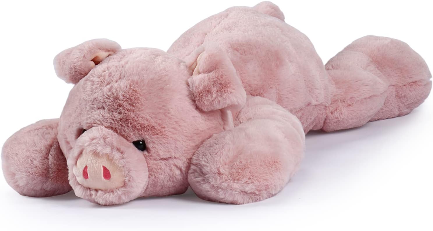 Soft Pink Pig Plush Pillow 21.6,Cute Piggy Stuffed Animal Doll Toy, Gifts for Valentine's, for Kids Boys and Girls
