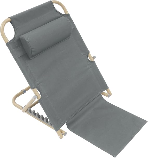 Adjustable Lifting Bed Backrest with Pillow, 7 Degree Folding Back Rest for Sitting up in Bed Backrest Support for Neck Head Lumbar Elderly Patient Read Eat (Grey)