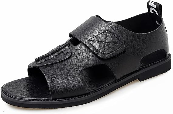 Men Sandals Leisure Beach Men Casual Shoes Leather Mens Sandals Fashion Slides7.5code