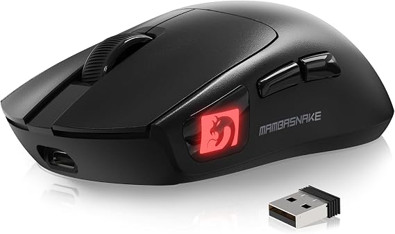 MAMBASNAKE M4 Ultra Lightweight Gaming Mouse with 3 Modes Connection, Up to 24,000 DPI High Precision PAW3311 Sensor, 1000 Hz Polling Rate