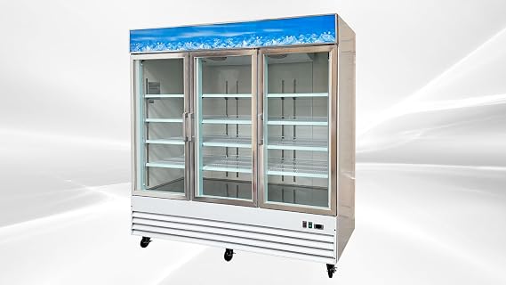Commercial Glass Door Freezer, 3-Door Display Merchandiser, 52 Cu.Ft,10F to 0F, LED Lighting, 12 Shelves SD1.9L3