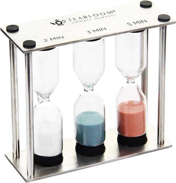 Teabloom Tea Timer - 2 Minutes for Light-Strength White/Green Teas, 3 Minutes for Medium-Strength Black/Oolong Teas, and 5 Minutes for Full-Strength Black/Oolong/Herbal Teas