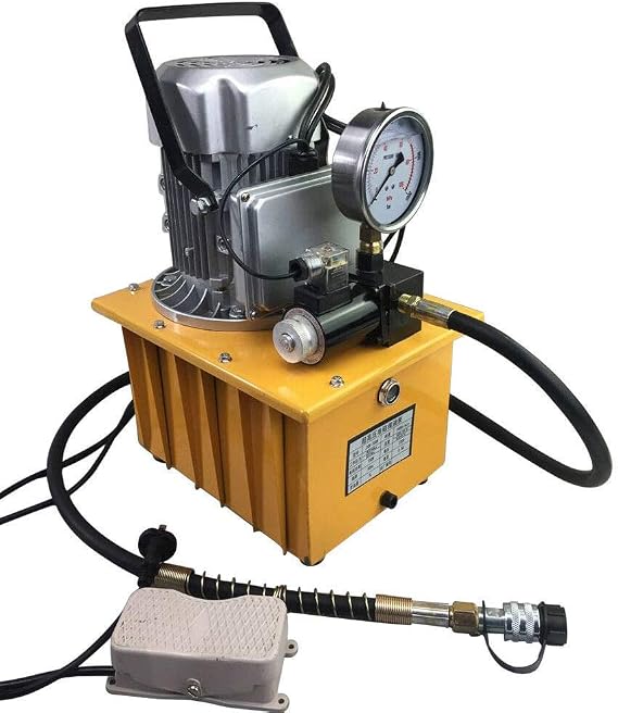 Electric Driven Hydraulic Pump, High Pressure Electric Driven Hydraulic Pump Single Acting Pedal Solenoid Valve Control 10000PSI 750W (US Stock)