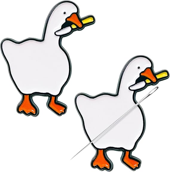 2pcs Funny Stabby Goose Needle Minder, Needle Minder Magnet, Magnetic Needle Nanny Needlework Accessories