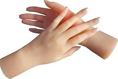 1 Pair Silicone Lifesize Female Mannequin Hand Display Jewerly Sandal Shoe Sock Display Art Sketch with Nail