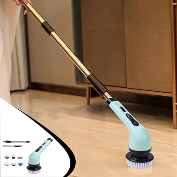 Electric Spin Scrubber, Electric Spin with Replaceable Brush Heads - Cordless Shower for Bathroom - Rechargeable Power Cleaning Brush - Electric with