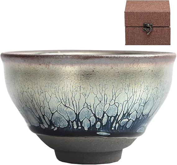 XNN JianZhan Tenmoku Tea Coffee Cup Bowl Chinese Crafts Mug Designer Collection Ceremony Ancient Style HandWork Made 120ML (A)