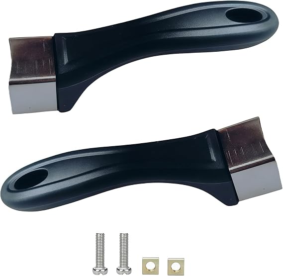 2Pcs Bakelite Pot Handle - Scald-Proof Long Replacement Grip, Removable Cook Ware Pans Handles,with Screw(Black)