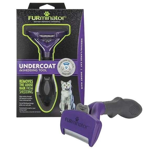 FURminator Medium to Large Cat deShedding Tool for Short Hair