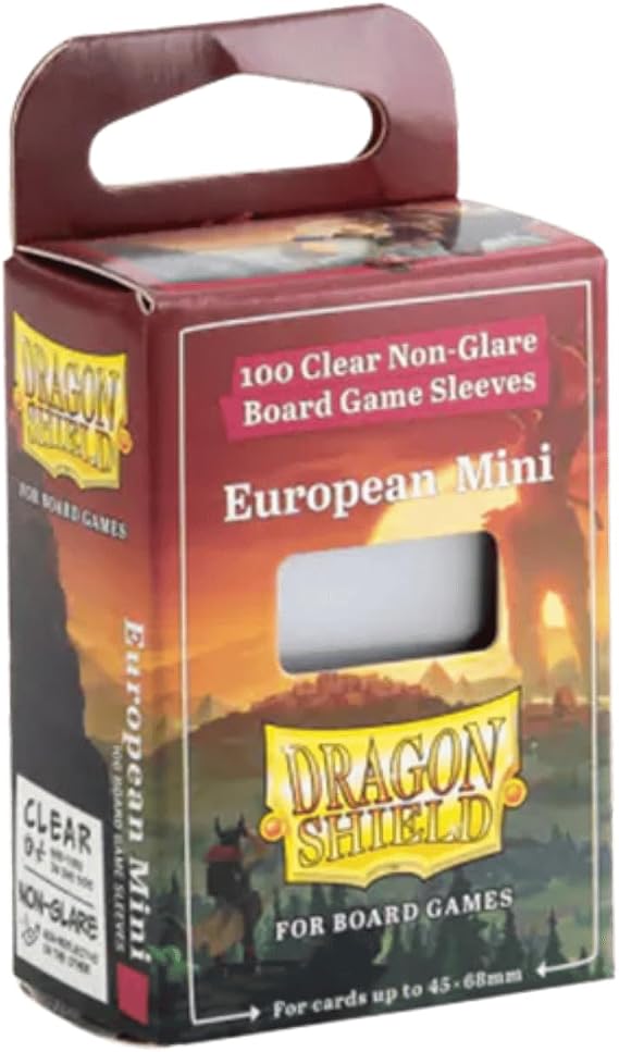 Dragon Shield Board Game Sleeves | Non-Glare Card Sleeves for Tabletop Games | Durable, Smooth Shuffle Feel & Acid-Free, Compatible with Gloomhaven, Wingspan & More | European Mini - 1 Pack