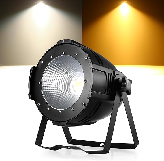 100W COB Par Light Cold/Warm White Stage Light, LED Par Spotlight with DMX512/ Master-Slave, Strobe Spotlight for DJ, Disco, Photography, Birthday Party, Wedding [Energy Class E]