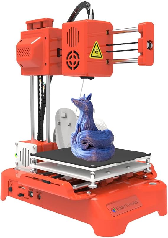 Mini 3D for Kids Printer K7 Desktop Mini 3D Printer with Large Printing Size 100x100x100mm for Kids Student Education,Orange