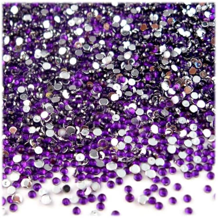 The Crafts Outlet 5,000pc Rhinestones Round 1.5mm Tiny for Nails - Purple Amethyst