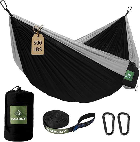 Lightweight Camping Hammock with Tree Straps & Carabiners