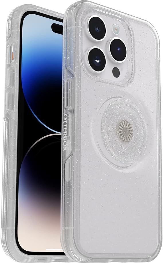 OtterBox iPhone 14 Pro Otter+Pop Kılıfı, Darbeye Dayanıklı, Düşmeye Dayanıklı, PopSockets PopGrip'li Koruyucu Kılıf, Askeri Standartlara Göre 3 Kez Test Edilmiştir, Yıldız Tozu