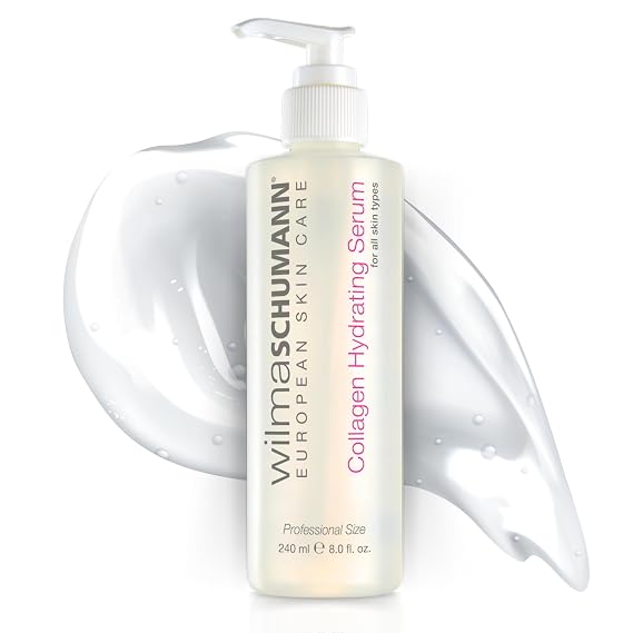Wilma Schumann Collagen Hydrating Serum, Face Serum for Women, 8oz | Collagen & Hyaluronic Acid - Deep Hydration - Firms Skin - Improves Texture - Collagen Rich Formula - Anti Aging Serum