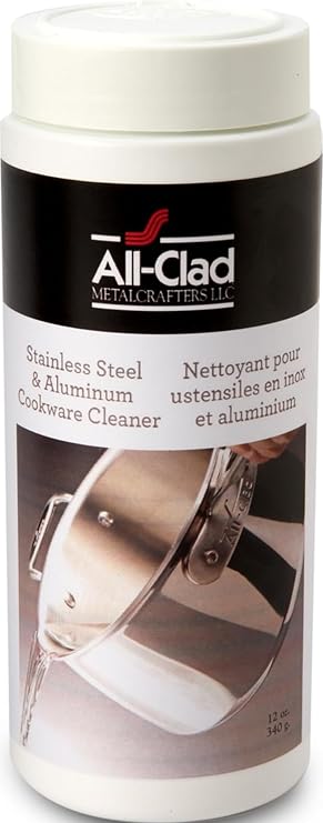 All-Clad Specialty Powder Stainless Steel Cleaner and Polish 12 Ounce Pots and Pans, Cookware White