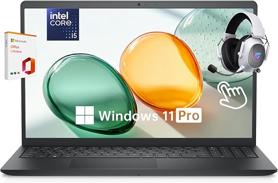 Dell Inspiron 15 Laptop Computer, 15.6 FHD Anti-Glare Laptop Touchscreen, Lifetime MS Office Windows 11 ProCopilot AI, 13th Intel Core i5-1334U, 32GB RAM 1TB, WiFi 6, wMytrix Accessory