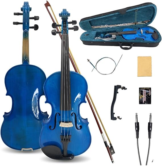 Yinfente Acoustic Violin Electric Violin 4/4 Full Size Violin 4 String Maple Spruce For Student,Violin For Beginners violin Case,Brazilwood Bow,Cable,Cleaning Cloth,Rosin,Bridge