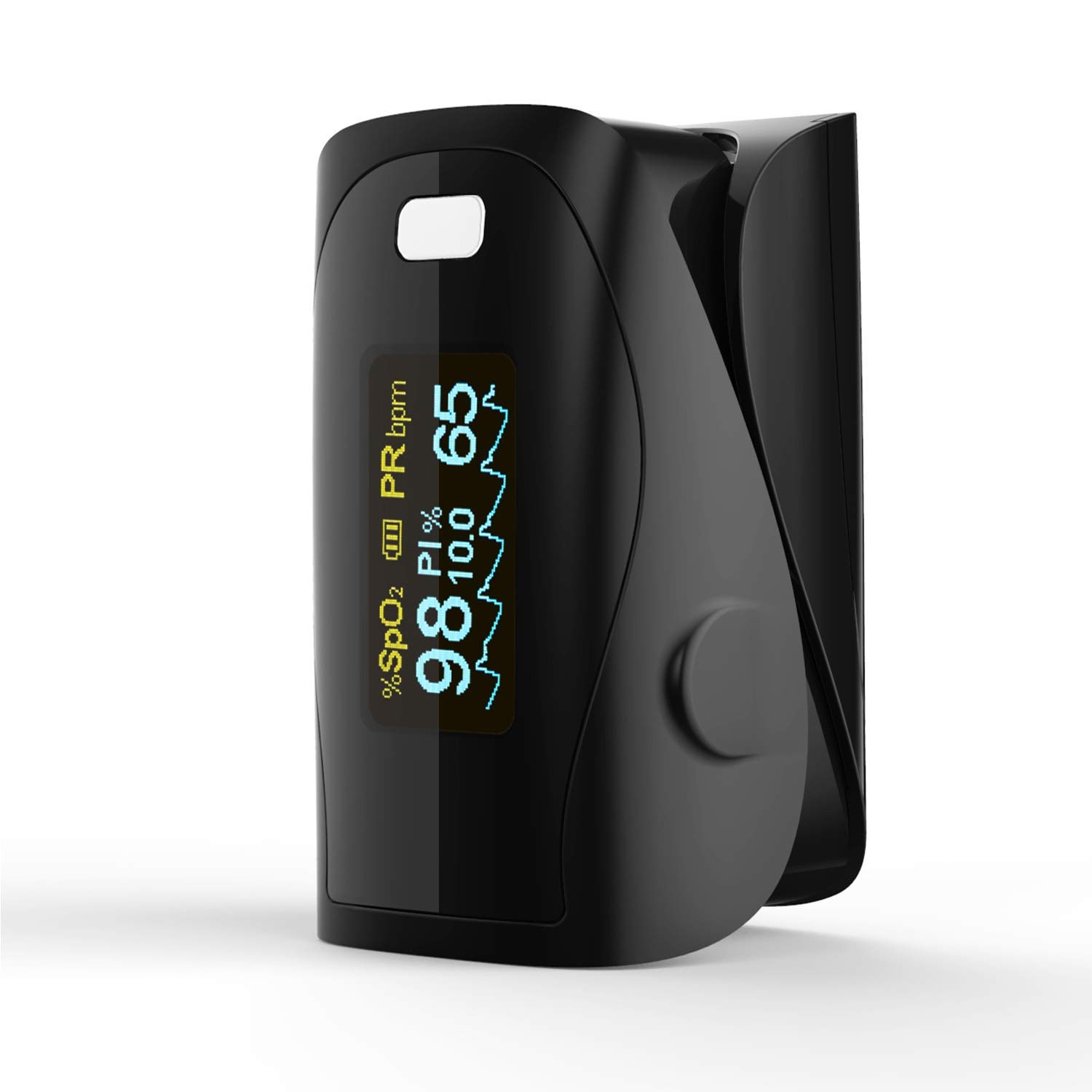 Pulse Oximeter PRCMISEMED Pro Sports and Aviation Finger-Unit Spot Check Oxygen Monitor Finger with Lanyard OLED,Black