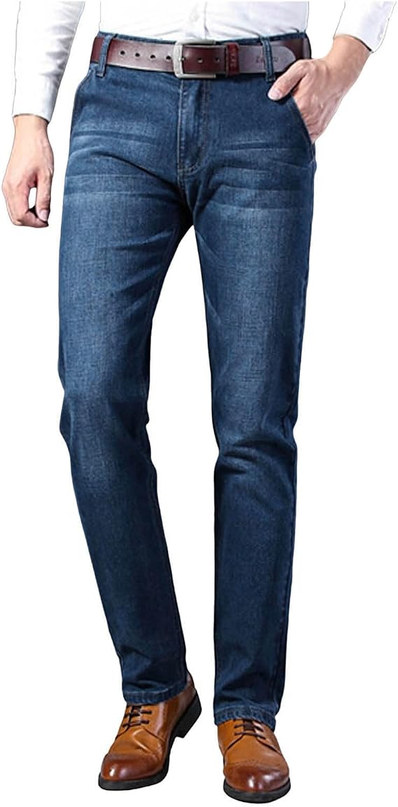 Men's Slim Fit Stretch Tapered Leg Skinny Jeans, Patch Ripped Stretch Regular Fit Jean with 5 Pockets