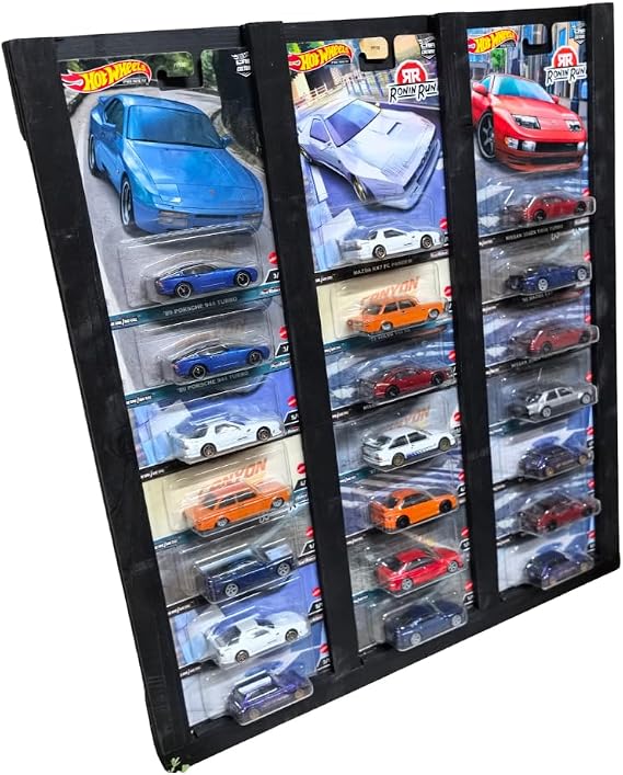 Premium Kart Sergileme Standı, Kartonet Doğal Ahşap Sergileme Vitrini, Oyuncak Araba Rafı