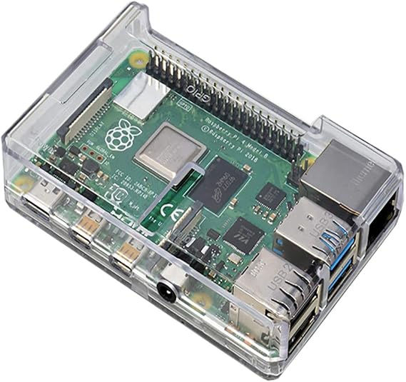 SB Components Raspberry Pi 4 Model B Clear Case - Access to All Ports