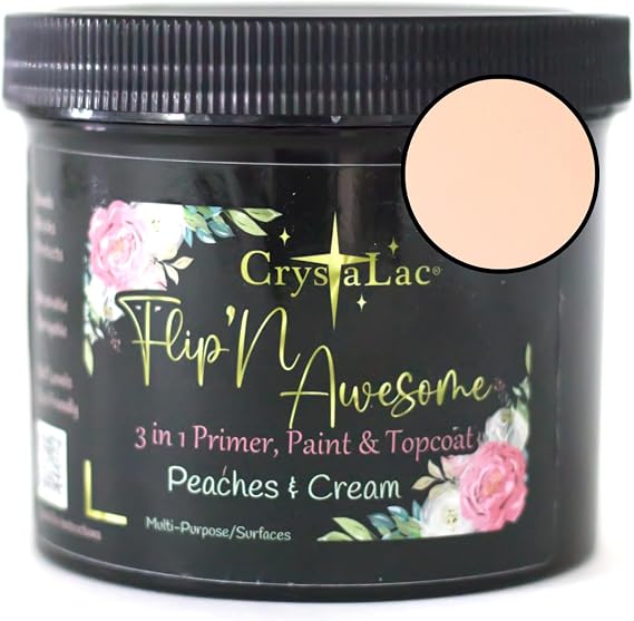 CrystaLac, FlipN'Awesome 3in1 Paint, Primer, Top Coat (Peaches & Cream, 32oz Quart)