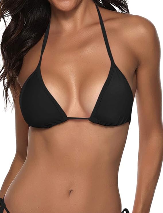 Suvimuga Women Push up Padded Halter String Triangle Bikini Top