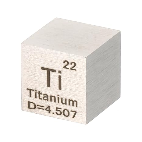 PATIKIL Titanium Cube, 10mm Ti Density Cube | High Density Element Cube Unique Metal Cube Periodic Table of Elements Collections Lab Experiment Teacher Scientific Classes