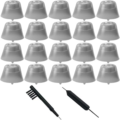 20 Pieces Click Sleeve Vented 2.0 Domes for ConnexxSiemensSignia and Rexton RIC Hearing Aids with Cleaning Brush Tools and Carry Case Large