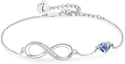 CDE Initial Heart Infinity Bracelets for Women Adjustable Dainty Letter Alphabet Charm Jewelry Birthday Gifts for Women Her Girlfriend Mom Wife