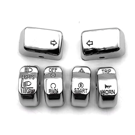 Motorcycle Switch Housing Kit Hand Control Switch Caps Cover for Harley Sportster XL 883 1200 Dyna Softail Breakout FXSB Fat Boy (Chrome)