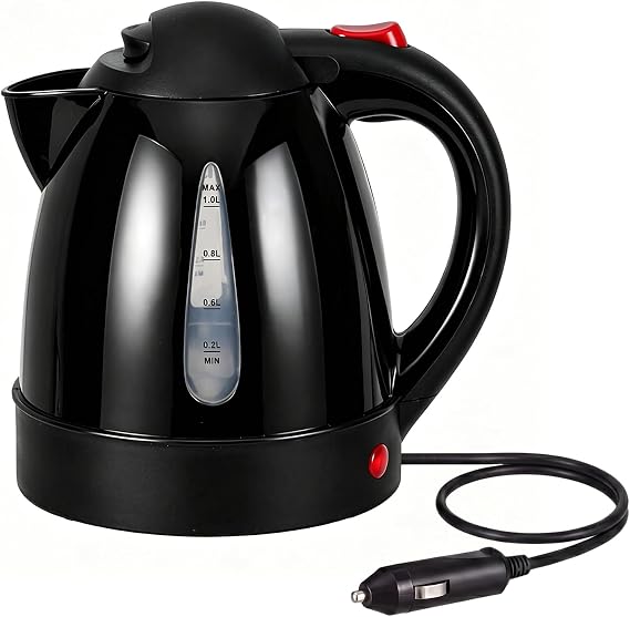 Portable Car Kettle, 12V 150W 1000ml Electric Water Boiler