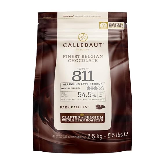 Callebaut Belgian Dark Couverture Chocolate Semisweet Callets, 54.5% - 5.5 Lbs