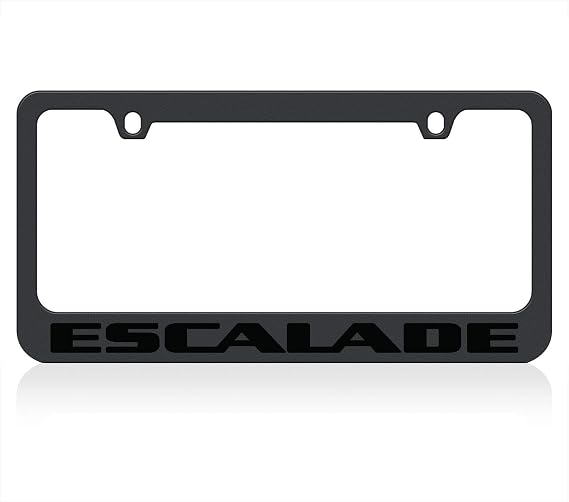 Eurosport Daytona- Compatible with -, Cadillac Escalade- Black License Plate Frame
