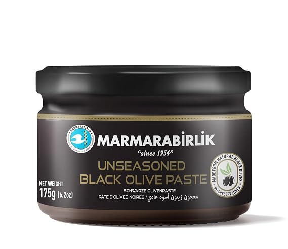 Marmarabirlik Turkish Black Olives Spread, Olive Paste & Tapenade, 6.2oz