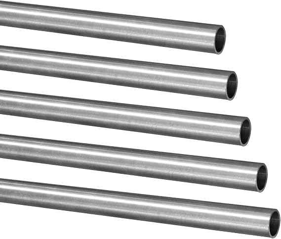 1/8"OD 304 Stainless Steel Tubing, 0.5mm Wall Thickness, 12 Inch Length Round Metal Tube for Industrial, Automotive, and Plumbing Applications(5 Pac)